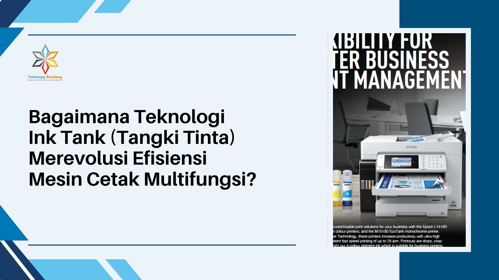 Bagaimana Teknologi Ink Tank (Tangki Tinta) Merevolusi Efisiensi Mesin Cetak Multifungsi?